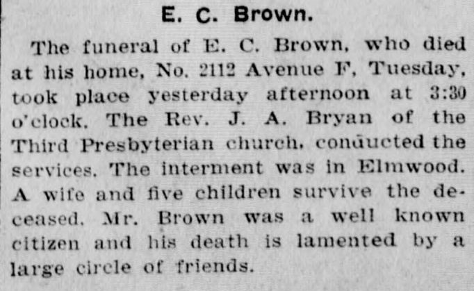 E.C. Brown obituary